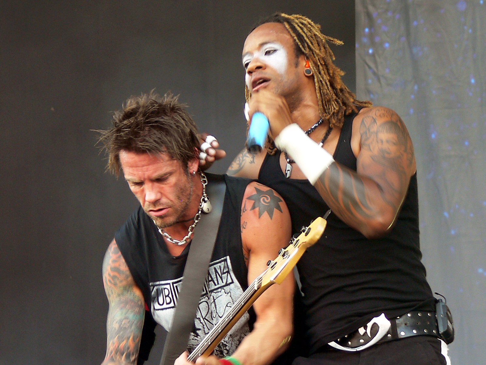 Maxim and Rob Holliday of The Prodigy performing at Sonisphere festival, 2009