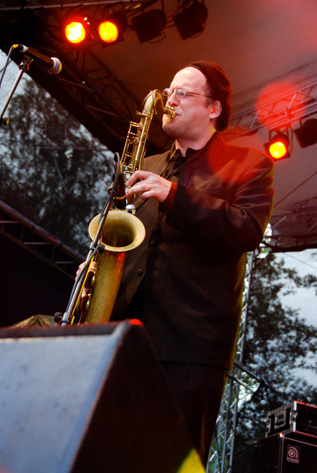 Saxophonist Dave Hillyard performing with The Slackers at Ilosaarirock festival, Joensuu, Finland, 2007