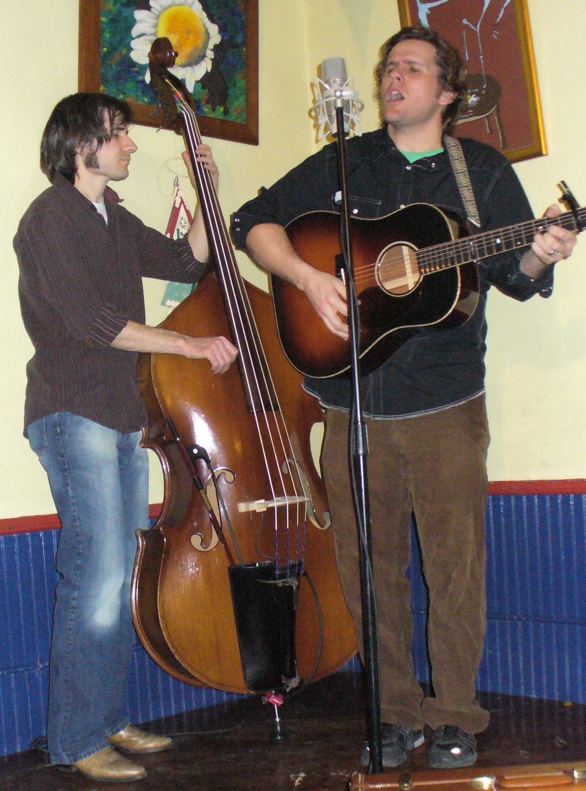 Trent Wagler and Brian Dickel of The Steel Wheels playing at Little Grill Collective, Harrisonburg, Virginia, 2009