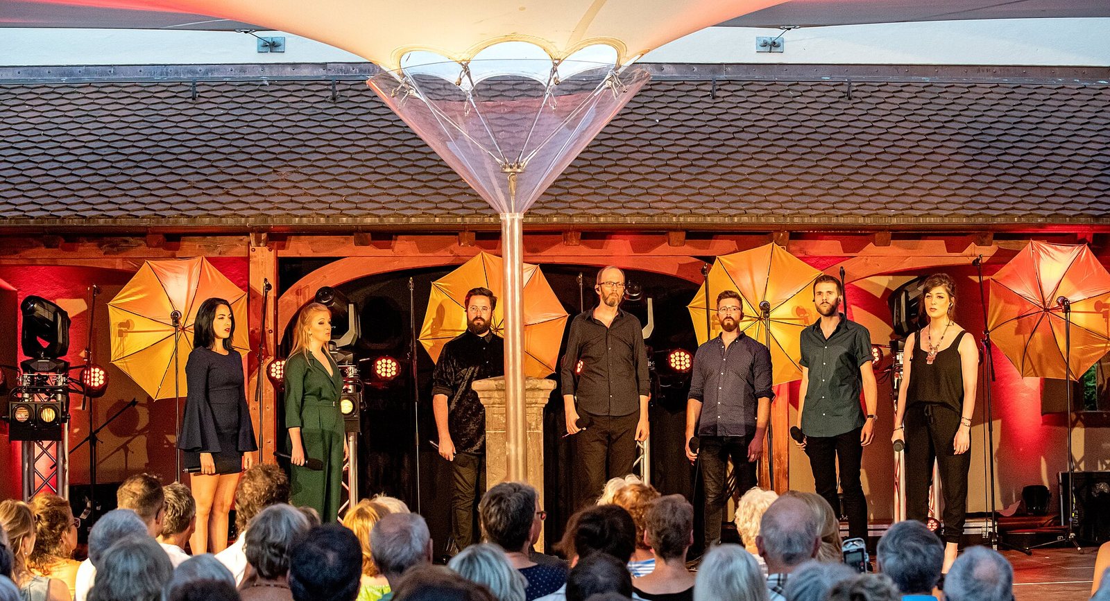 The Swingles performing at the Black Forest Voices Festival, Kirchzarten, Germany, 2019