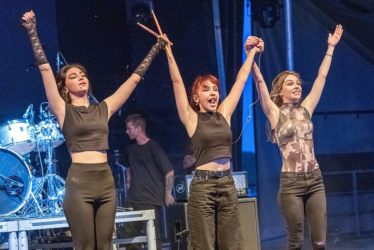 Buy The Warning tickets on StubOrder The Warning saluting the crowd after their set at the Sound of Music Festival, Burlington, Ontario, 2022