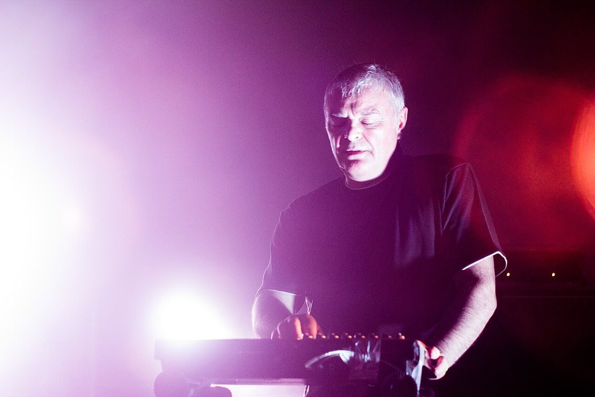 Cesare Pizzi of The Young Gods playing keyboards at the SKIF festival, Saint Petersburg, Russia, 2014