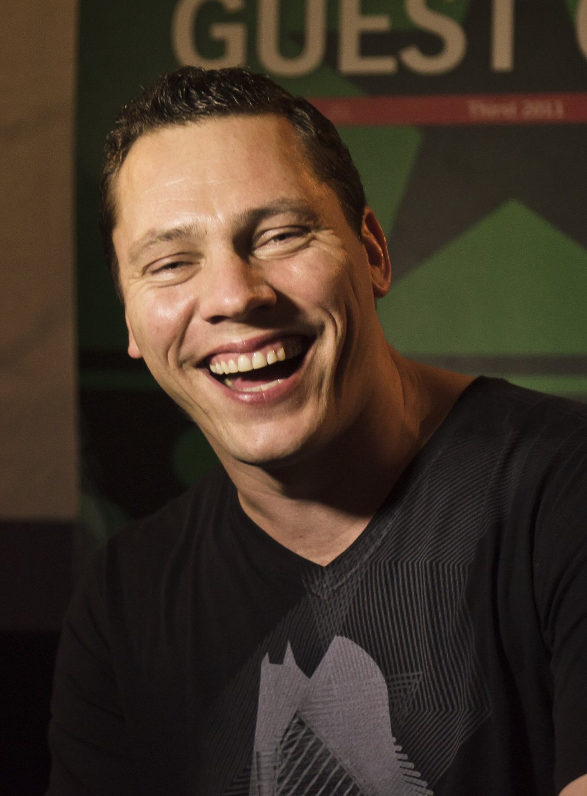 Tiesto smiling in a candid portrait, 2011