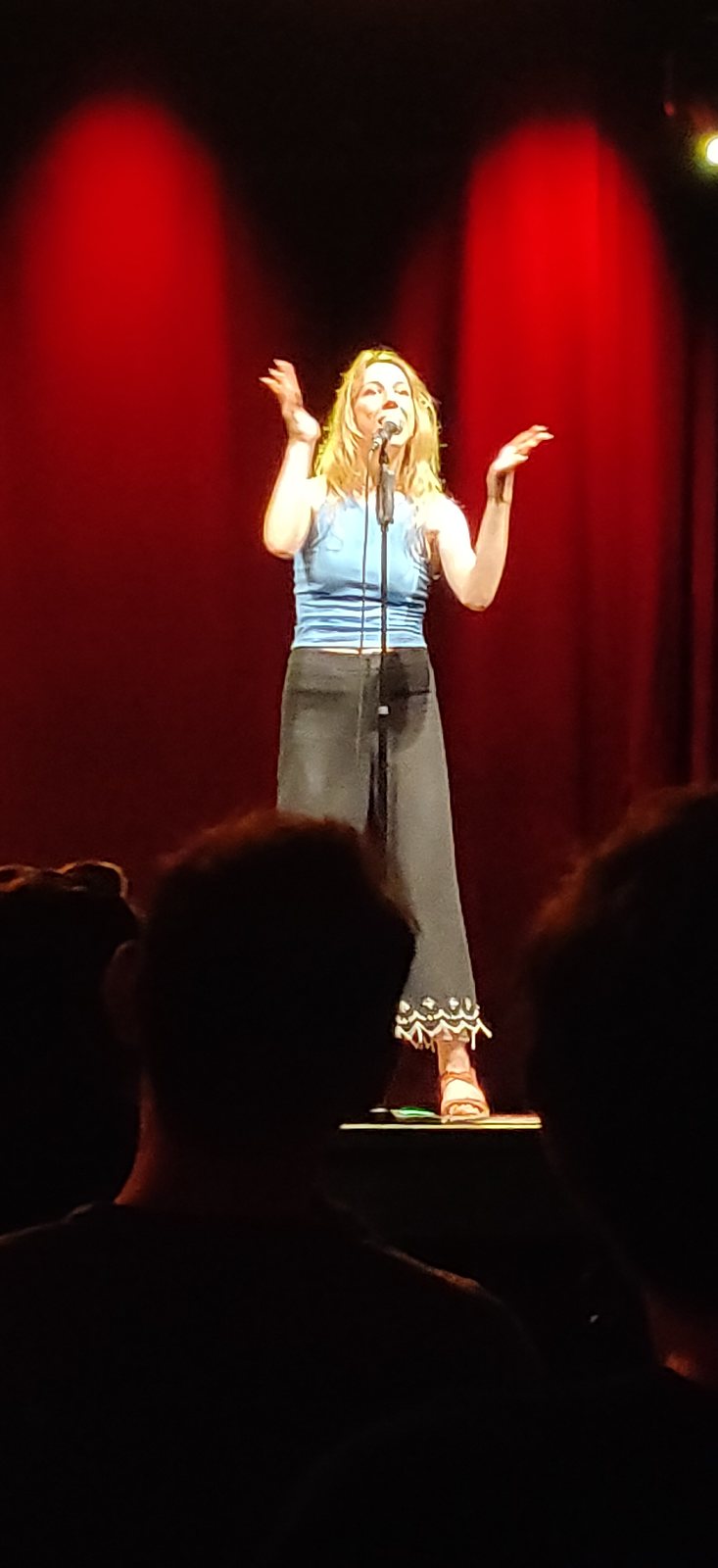 Tina Friml performing stand-up at Santeria Toscana, Milan, 2026