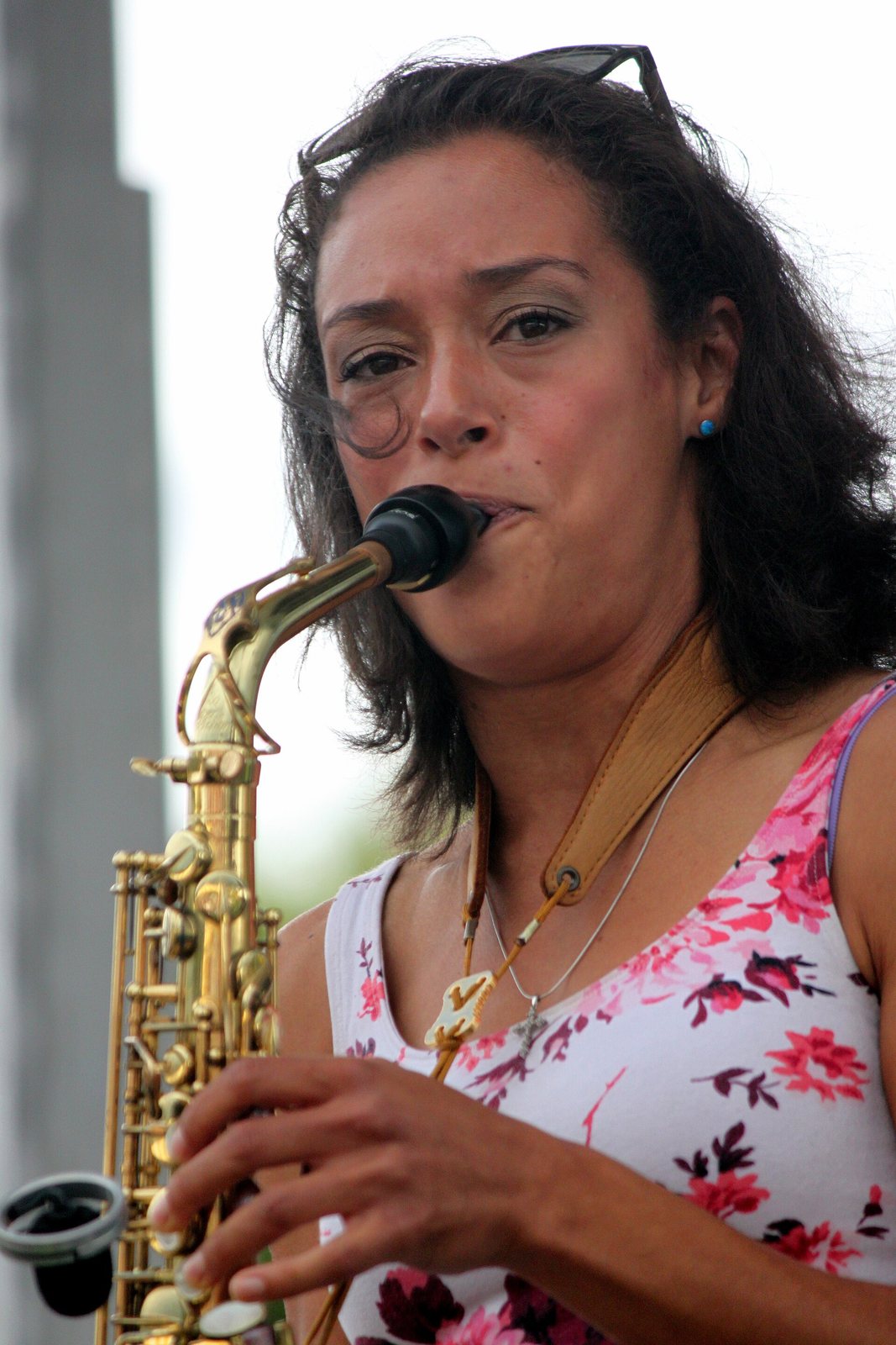 Vanessa Collier playing saxophone at the Trinidaddio Blues Fest, Trinidad, Colorado, 2018