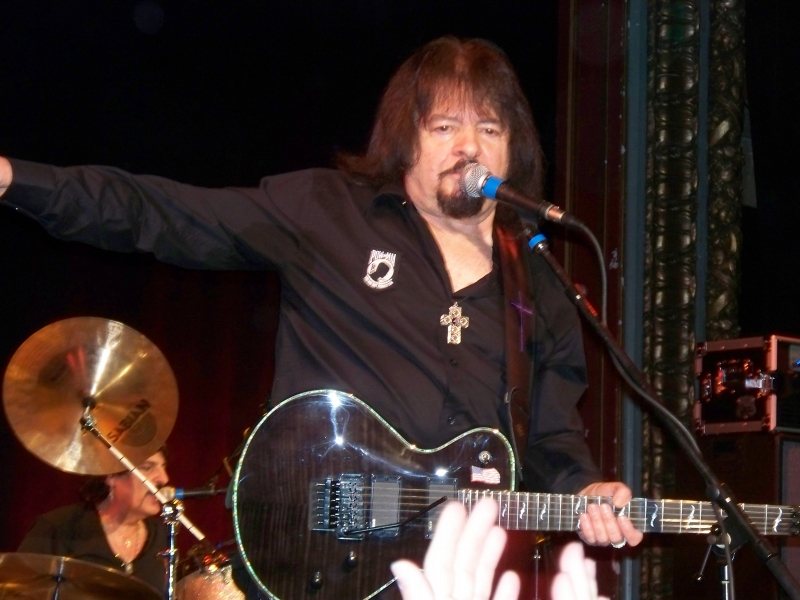 Vince Martell of Vanilla Fudge singing and playing guitar at the Regent Theater, Arlington, Massachusetts, 2011