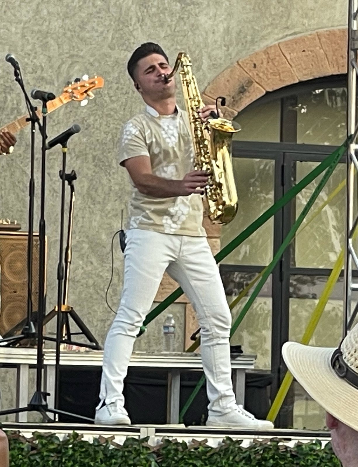 Vincent Ingala playing saxophone with Dave Koz and Friends at Charles Krug Winery, St. Helena, California, 2021