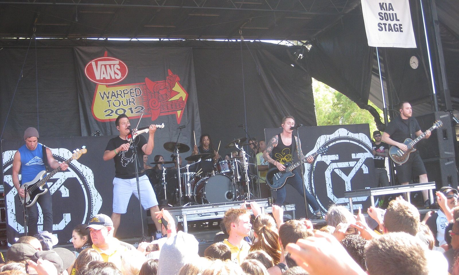 Yellowcard performing on the Warped Tour stage in Chula Vista, California, June 2012
