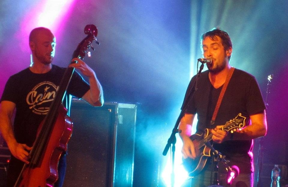 Ben Kaufmann and Jeff Austin of Yonder Mountain String Band on stage at Soundstage, Baltimore, 2012