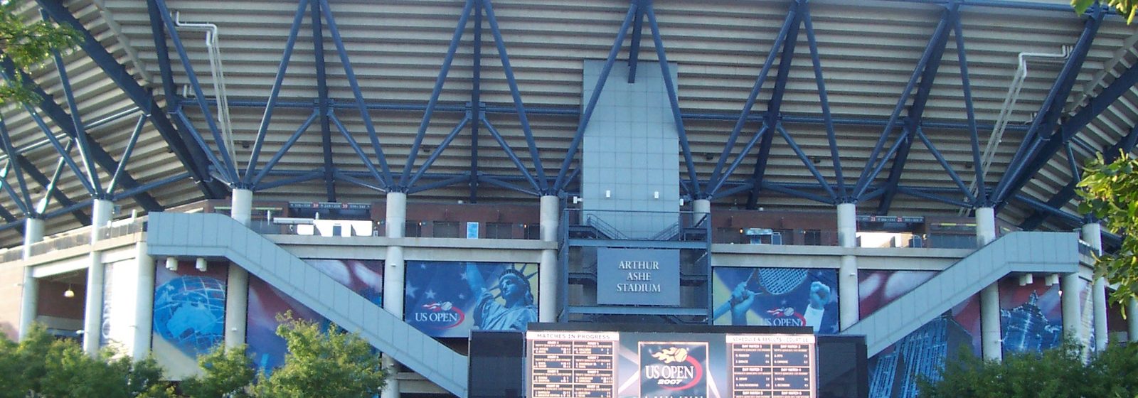 Front exterior view of Arthur Ashe Stadium at the USTA Billie Jean King National Tennis Center in Flushing, New York, during the 2007 US Open - Arthur Ashe Stadium tickets