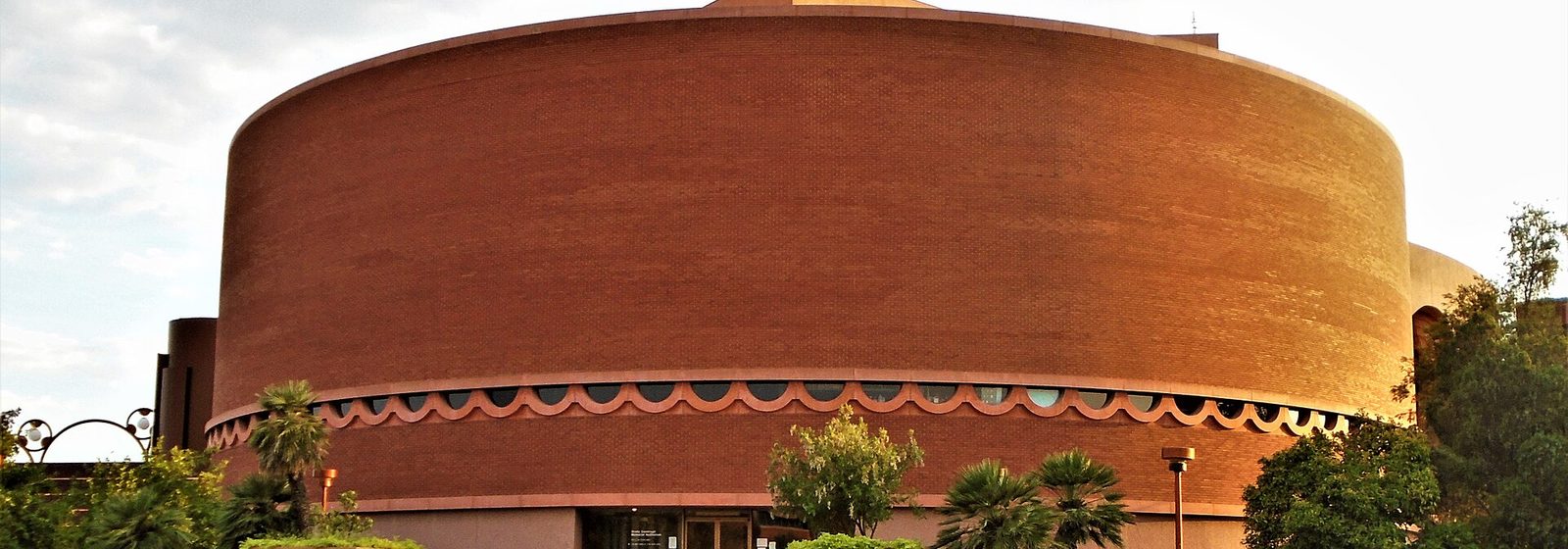 Exterior view from the northeast of ASU Gammage, the Frank Lloyd Wright-designed Grady Gammage Memorial Auditorium on the Arizona State University campus in Tempe, Arizona - ASU Gammage tickets