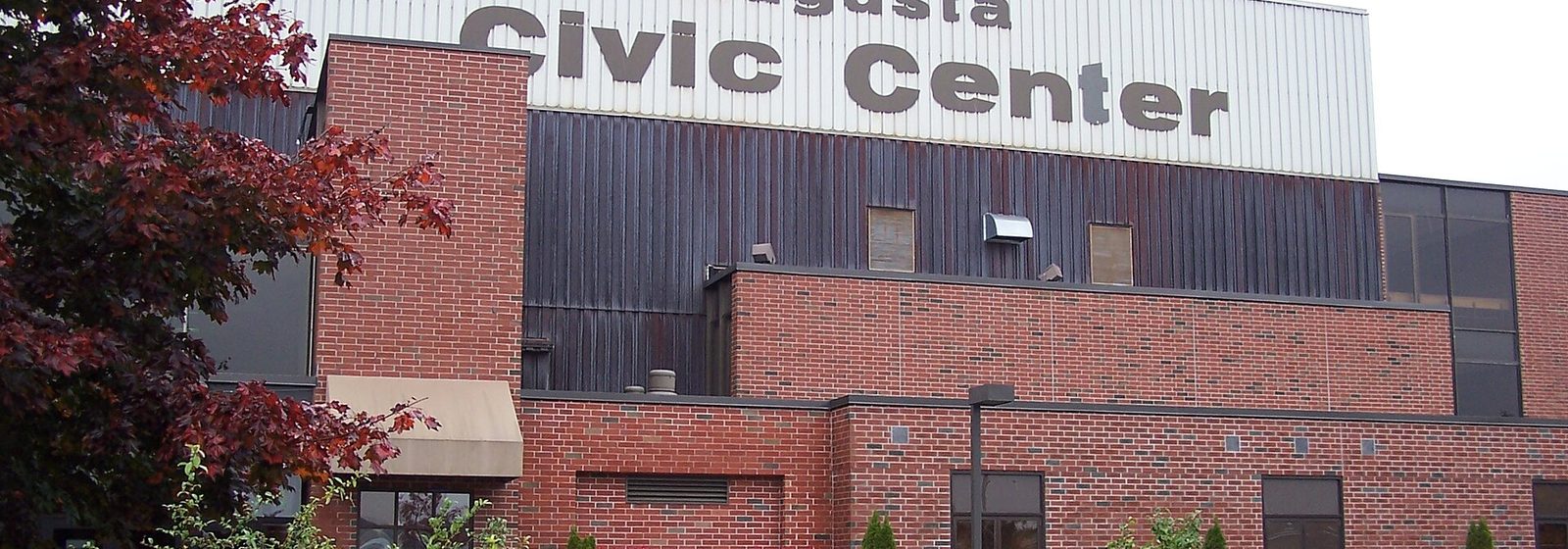 Exterior view of the brick facade and main entrance of the Augusta Civic Center in Augusta, Maine - Augusta Civic Center - ME tickets