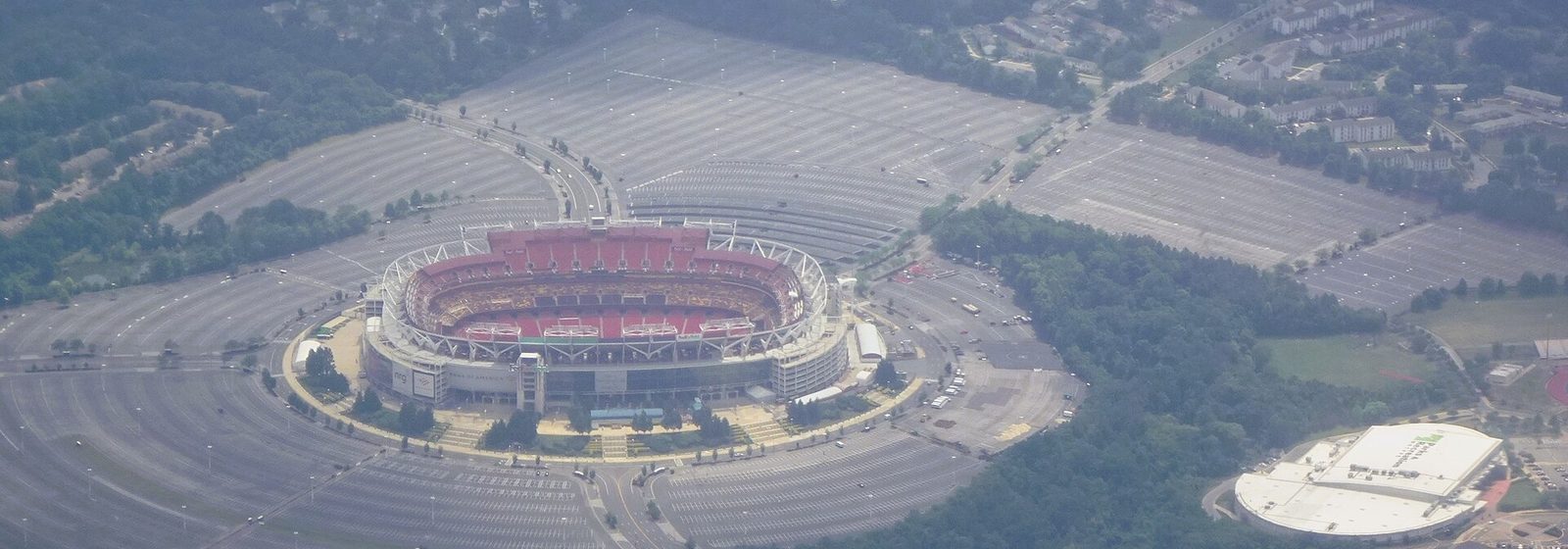 Aerial view of FedExField, the open-air football stadium in Landover, Maryland - FedexField tickets
