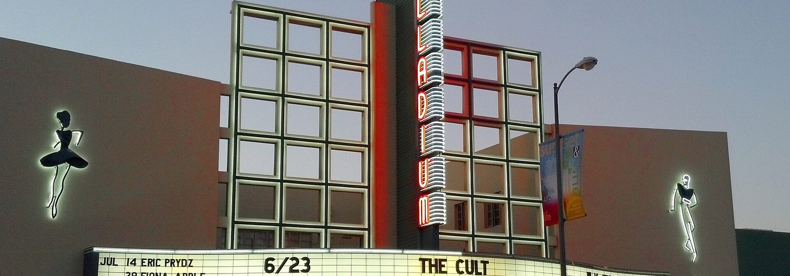Street-level view of the Hollywood Palladium's facade and marquee on Sunset Boulevard in Los Angeles, after its 2008 renovation - Hollywood Palladium tickets