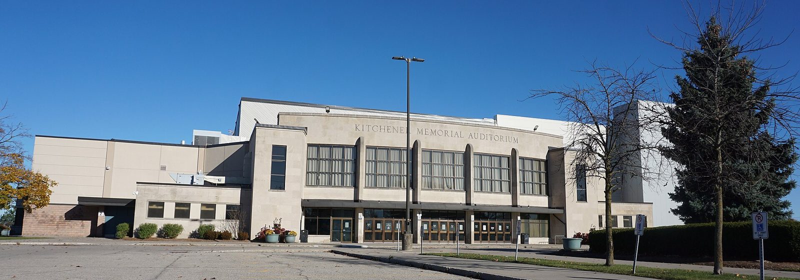 Exterior facade of the Kitchener Memorial Auditorium Complex, a municipally-owned multi-use arena in Kitchener, Ontario - Kitchener Memorial Auditorium tickets