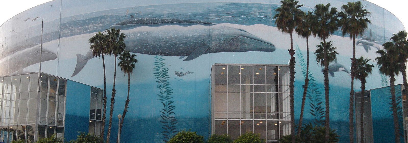 Exterior view of the domed Long Beach Arena, its facade painted with Wyland's Planet Ocean whale mural, at the Long Beach Convention Center in Long Beach, California - Long Beach Arena at Long Beach Convention Center tickets