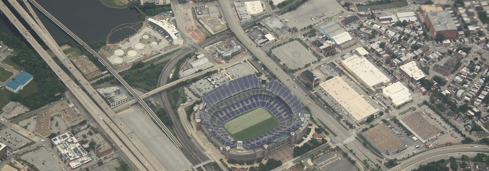 Airports near M&T Bank Stadium Aerial view of M&T Bank Stadium and its surrounding parking lots and highways in Baltimore, Maryland - M&T Bank Stadium tickets