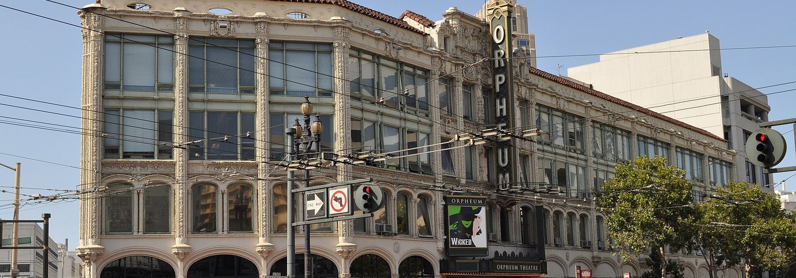 Exterior street-facing facade of the Orpheum Theatre at 1192 Market Street in San Francisco, California - Orpheum Theatre - San Francisco tickets