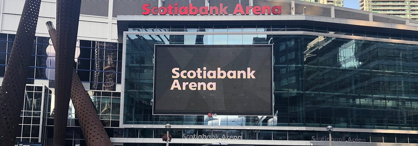 Street-level exterior view of Scotiabank Arena in downtown Toronto, Ontario, photographed in July 2018 - Scotiabank Arena tickets