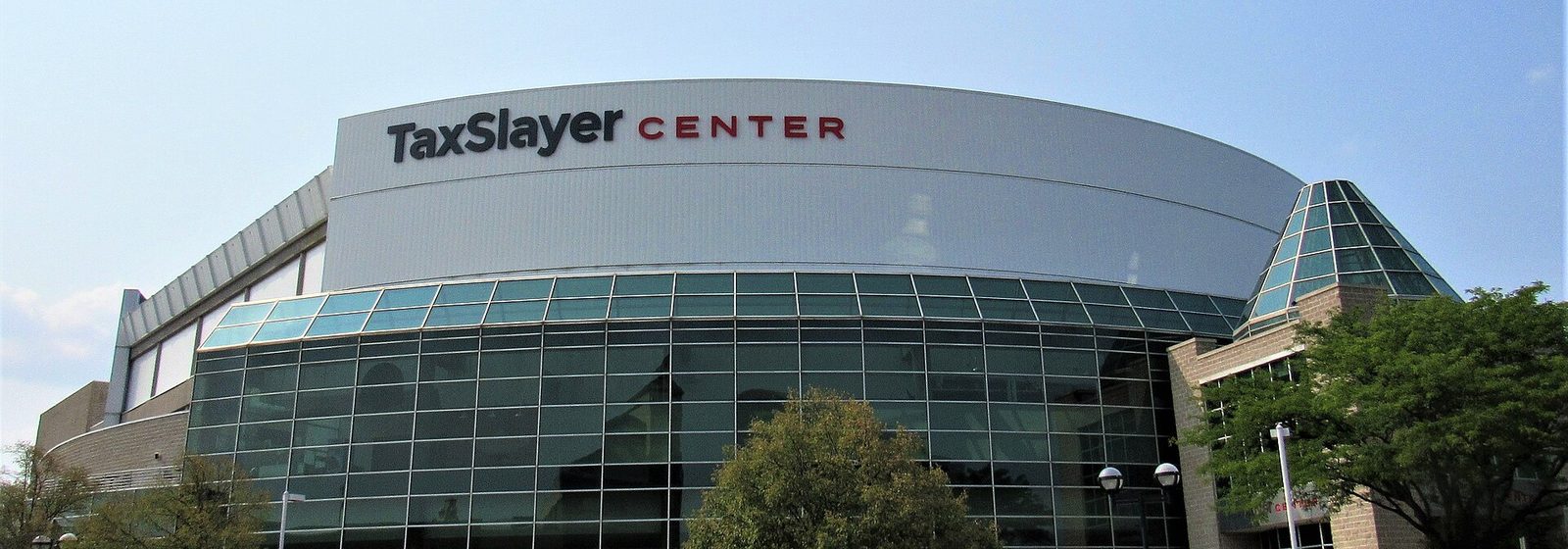 Exterior view of the glass and metal facade of the TaxSlayer Center arena in Moline, Illinois - TaxSlayer Center tickets
