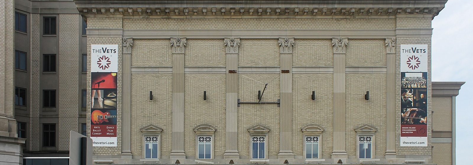 Exterior view of the Veterans Memorial Auditorium, now known as The Vets, in Providence, Rhode Island - The Vets tickets