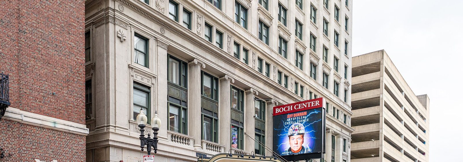 Street view of the Wang Theatre entrance and marquee at the Boch Center on Tremont Street in Boston - Wang Theater At The Boch Center tickets